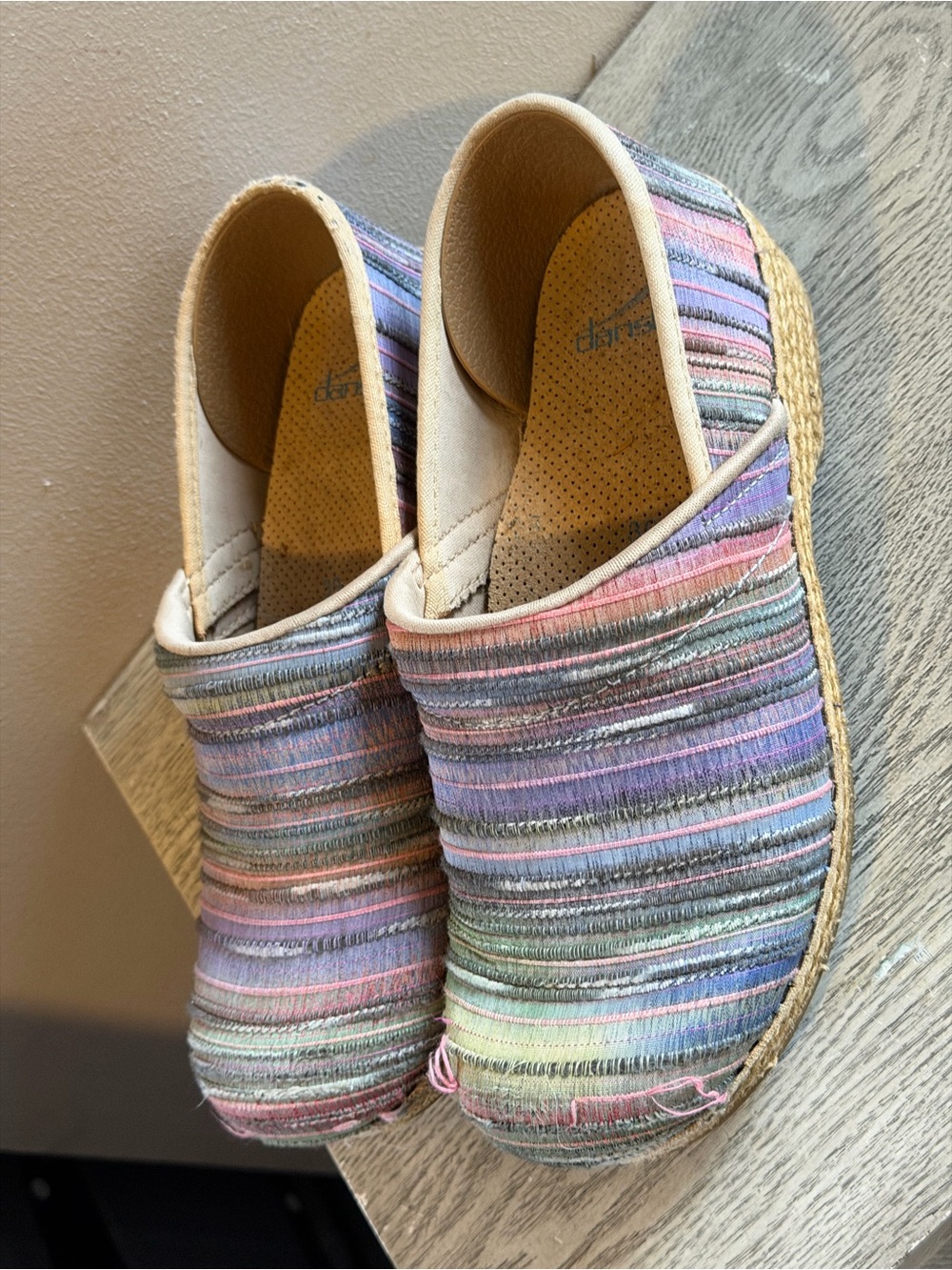 Dansko Multicolor Pastel Striped Espadrilles